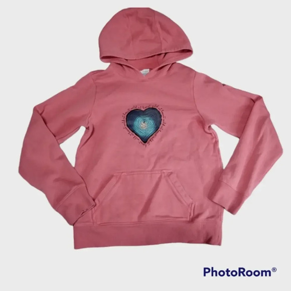 COLUMBIA‎ Hooded Fleece Pullover Pink Girls Size Large - Picture 1 of 3